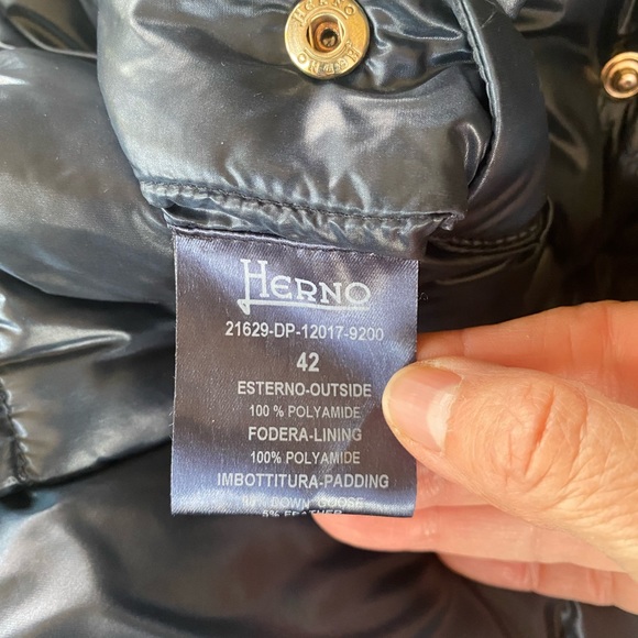 Blue women’s Herno down Jacket size 42 - Picture 8 of 9